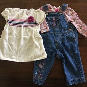 Oshkosh overalls, shirt and sweater dress